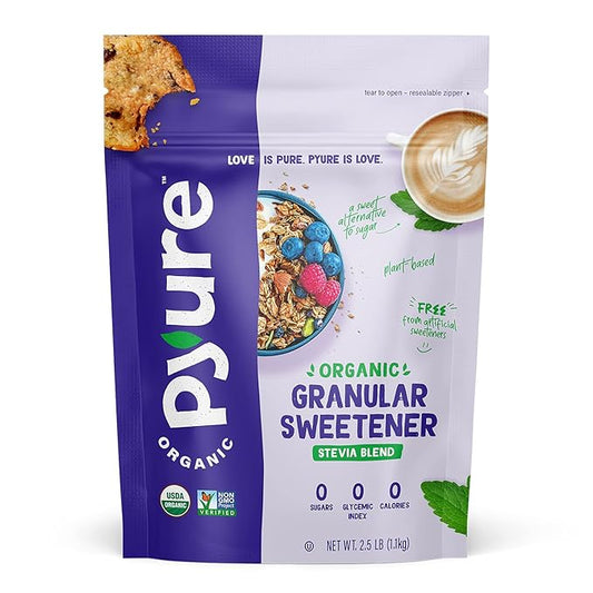 Pyure Organic Stevia Blend | Granulated Sugar Substitute with Zero Calories & Carbs | Keto