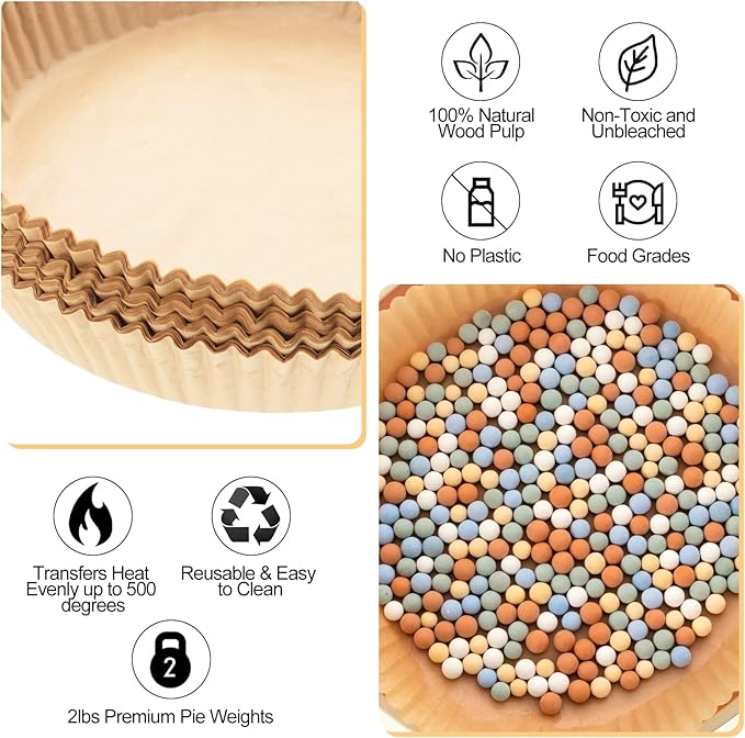 1 Pack Multi Color 2 lb Pie Weights for Baking Crust Ceramic Weights Blind Baking Beads with 50 Pcs