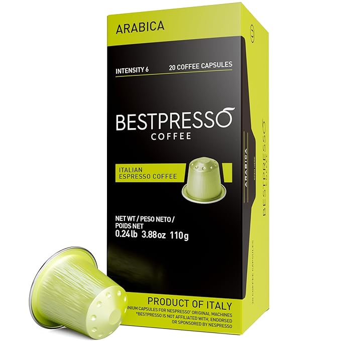 Bestpresso Coffee for Nespresso Original Machine 120 pods Certified Genuine Espresso Arabica Blend
