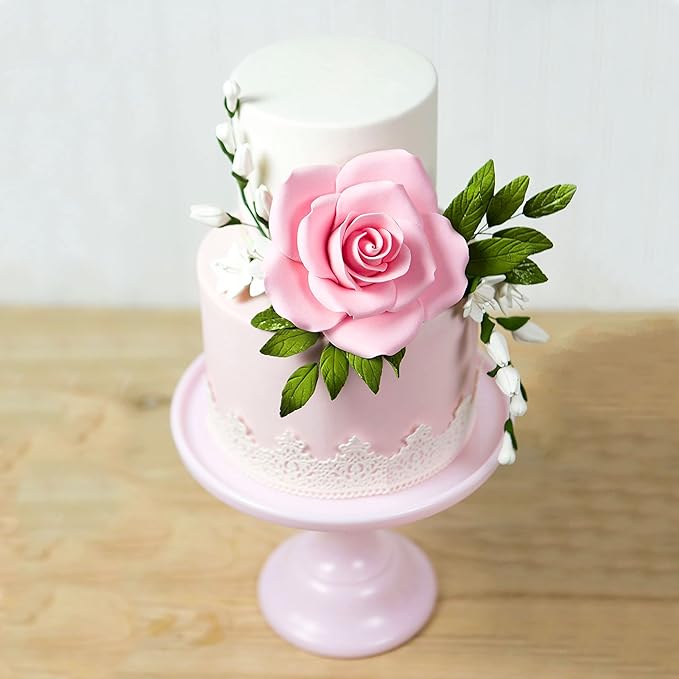 Global Sugar Art Rose Jumbo Sugar Cake Flowers Pink, 5 Count