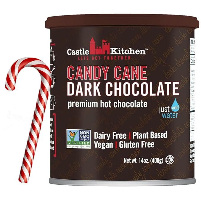Castle Kitchen Peppermint Dark Hot Chocolate - Premium Plant Based, Dairy Free, Gluten-Free, Vegan