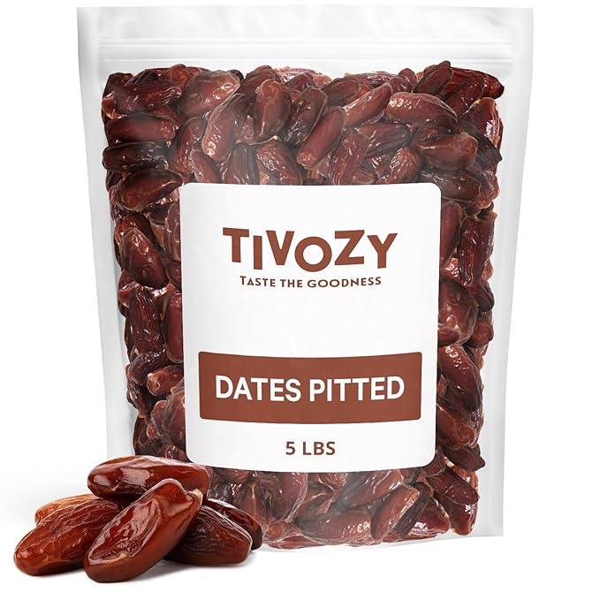 Pitted Dates 5lbs pack of Deglet Noor Dates Pitted, Bulk, Delicious and Nutritious Deglet Date