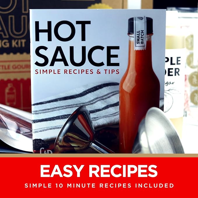 Deluxe Hot Sauce Making Kit, Ghost Pepper Edition, Gourmet Spice Blend, 3 Bottles, Fun Labels, Make