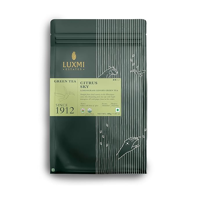 Luxmi Estates Citrus Sky Green Tea, 200 g Loose Leaf