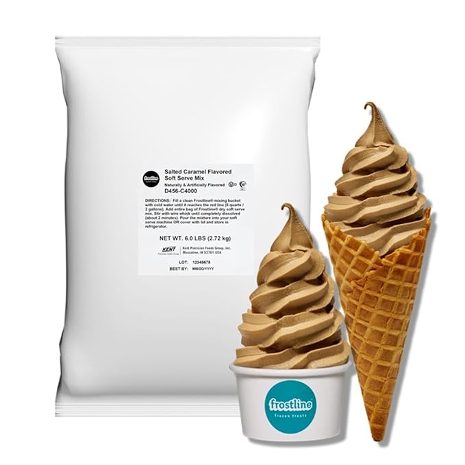 Frostline Salted Caramel Soft Serve Ice Cream Mix, Lactose & Gluten Free - Just Add Water, Dairy