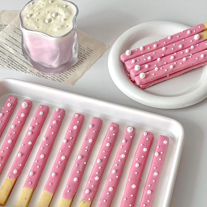 Edible White Pearl Sprinkles for Cake Decorating,Edible Pearl Sugar Mix Size 130g/4.58oz,Baking
