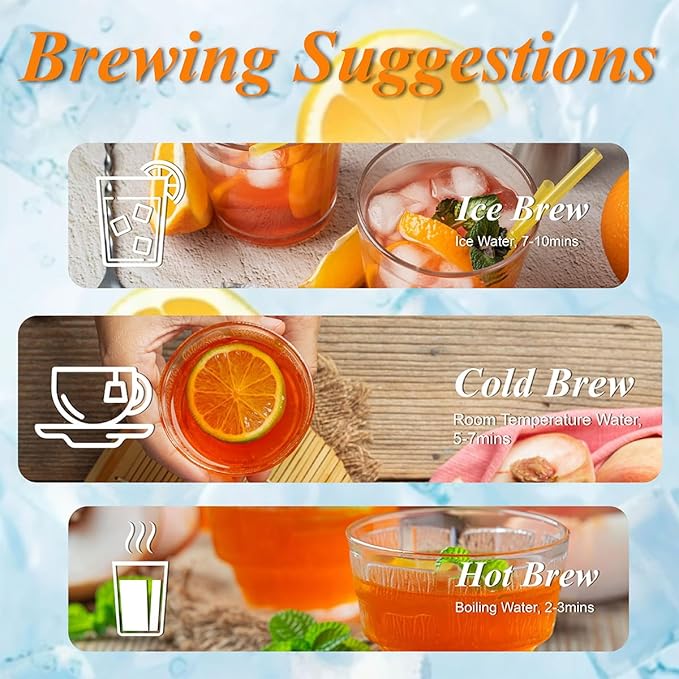 WT WEETEE Mango Peach Iced Tea, 100 Count Cold Brew Tropical Fruit Flavored Iced Tea Bags