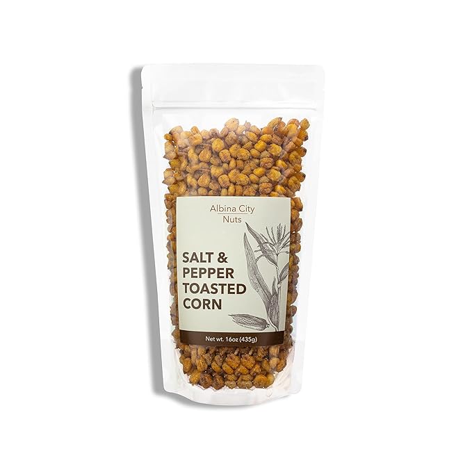 Albina City Nuts Salt & Pepper Toasted Corn ??Tasty Snack with a Gentle Crunch that?셲 full of