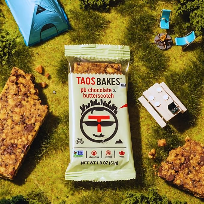 Taos Bakes - Peanut Butter Chocolate + Butterscotch - Snack Bars - 6g Protein, Gluten Free, Plant