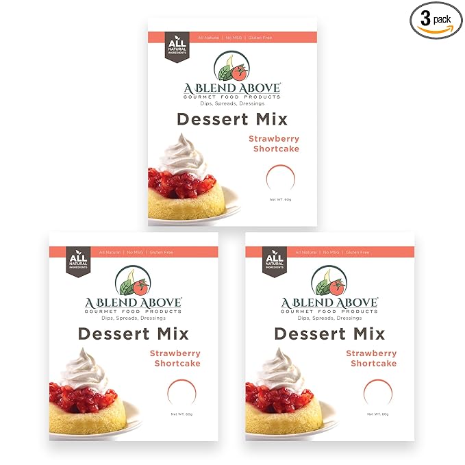 A Blend Above Strawberry Shortcake No-Bake Dessert Mix, 3 Pack, No-Bake Cheesecake, Fruit Dip
