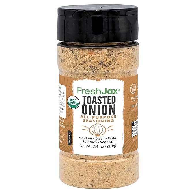 FreshJax Organic Toasted Onion Powder, 7.4 oz ??All-Purpose Onion Seasoning for Cooking, Non-GMO