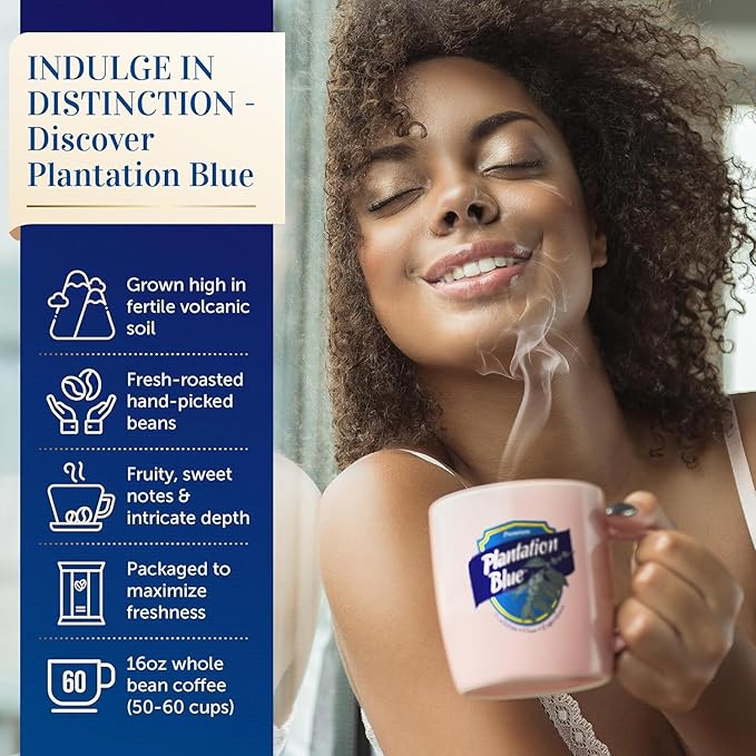 PREMIUM PLANTATION BLUE TRADITION CLASS EXPERIENCE 100% Blue Mountain Coffee, Dark Roast, Ground
