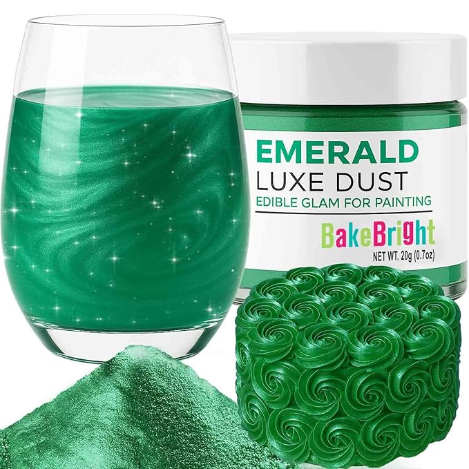 Bulk (20g) Luster Dust Edible Cake Decorations, Edible Luster Dust for Cakes, Green Edible Luster