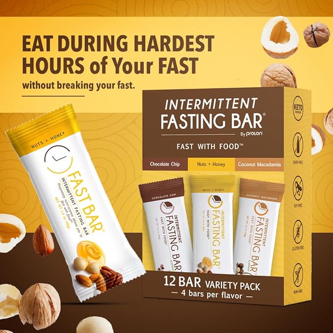 Prolon Fasting Bars | 5g Protein, 7g Fiber | Keto-Friendly, Gluten-Free, Dairy-Free, Plant-Based |