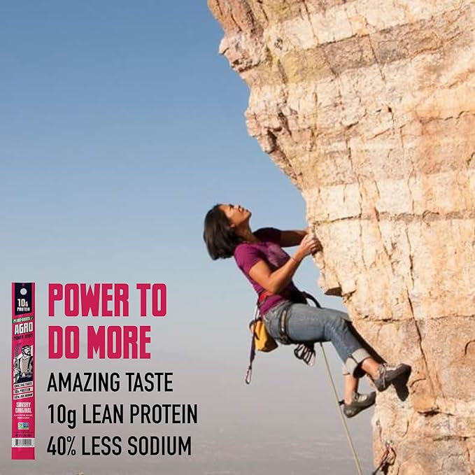 AGRO POWER Vegan Jerky Sticks ??Savory Original Flavor ??7-Stick Bag of Plant-Based Jerky with 10g