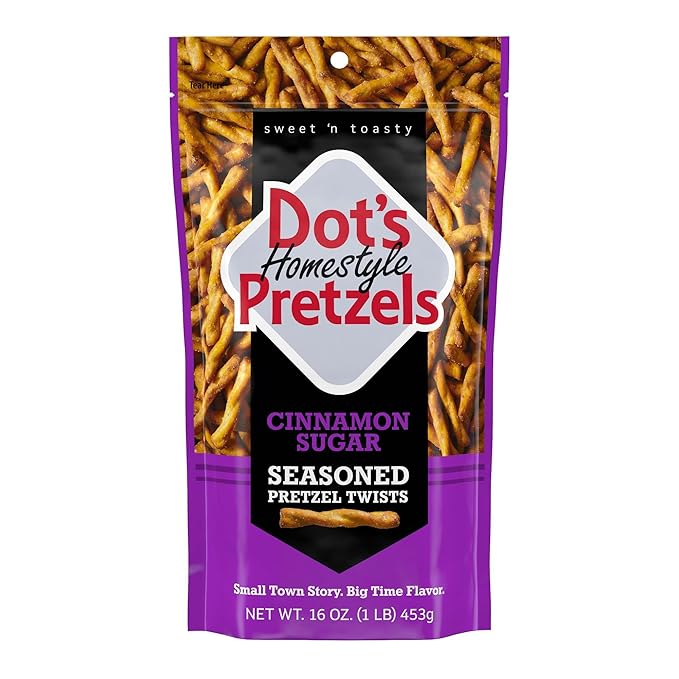 Dot's Pretzels Cinnamon Sugar Seasoned Pretzel Twist Snack, 16oz Grocery Sized Bag