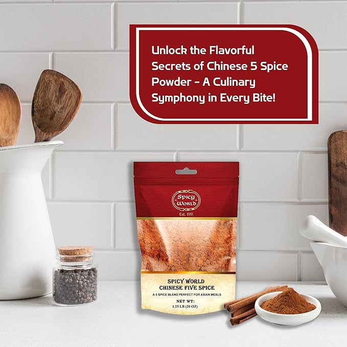 Spicy World Chinese Five Spice Powder 1.25 Pound (20oz) Bag - Great for Asian meals, Chinese 5