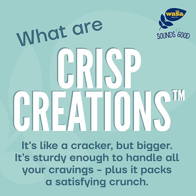 Wasa Sesame and Sea Salt Crisp Creations, 8.3 oz. (Pack of 8), Large Round Toppable Crackers Made