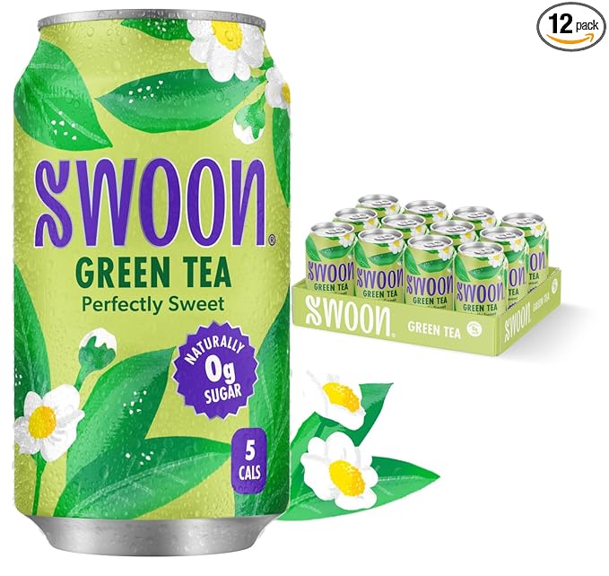 Swoon Perfectly Sweet Green Tea | Zero Sugar, Lightly Caffeinated & Refreshing | Keto, Paleo