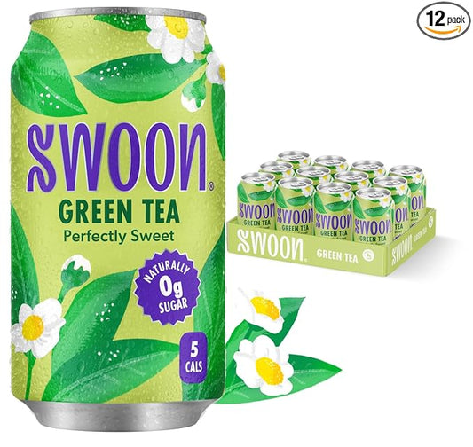 Swoon Perfectly Sweet Green Tea | Zero Sugar, Lightly Caffeinated & Refreshing | Keto, Paleo