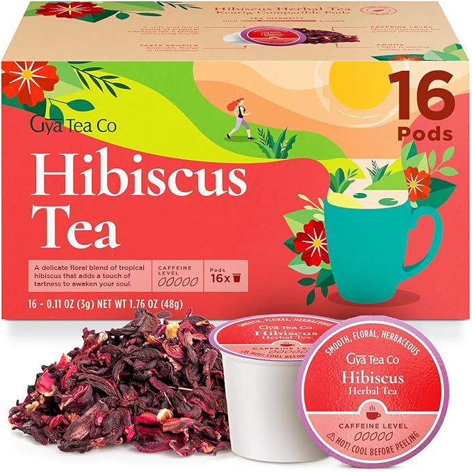 Gya Tea Co Hibiscus Tea Gift Set K-Cup Delivers Joy and Delight with Every Tart Sip - Tea Pod