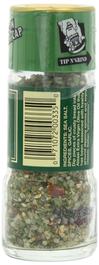 Alessi Herb & Seasoning Grinder, Dipping Spices for Olive Oil, Tip n' Grind (Garlic, 0.76 Ounce