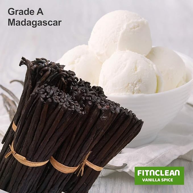 25 Organic Madagascar Vanilla Beans Grade A for Extract, Cooking and Baking by FITNCLEAN VANILLA|
