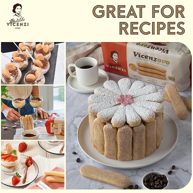 Matilde Vicenzi Vicenzovo Ladyfingers 14.10oz - Classic Italian Biscuits, Ladyfingers Cookies for