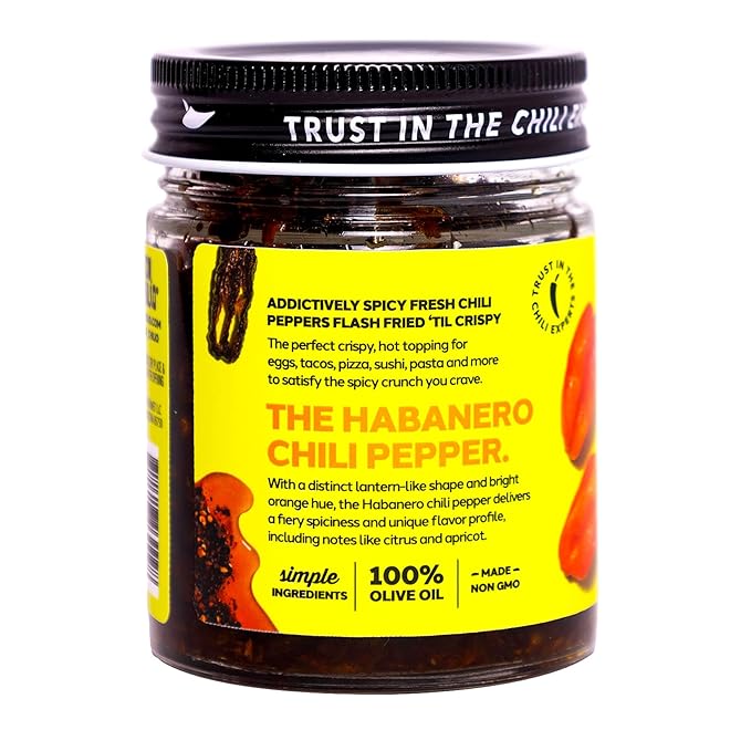 Don Chilio Hot Habanero Mexican Chile Crisp, 5 oz. ??Crunchy Sliced Habanero Fried Chili Peppers in