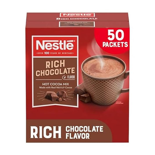 Nestle Hot Chocolate Packets, Hot Cocoa Mix, Rich Chocolate Flavor, Made with Real Cocoa, 0.71 oz