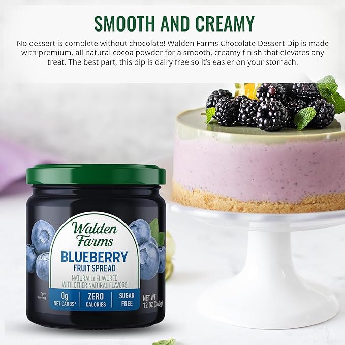 Walden Farms Fruit Spread Variety Pack Blueberry, Raspberry & Strawberry Fruit Flavors – Zero