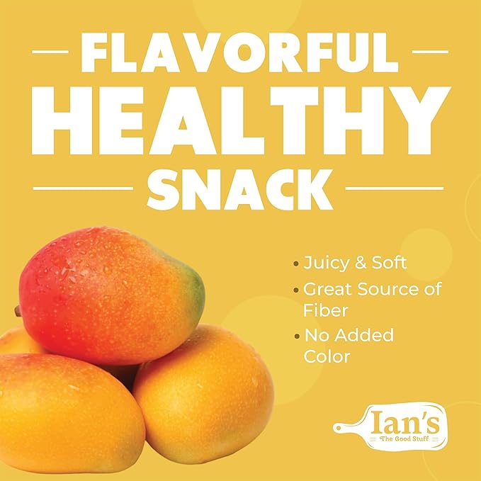IAN's Premium Dried Mango Slices (2lbs) - Dry Mango Chunks - Healthy Dried Fruit Snacks for Adults