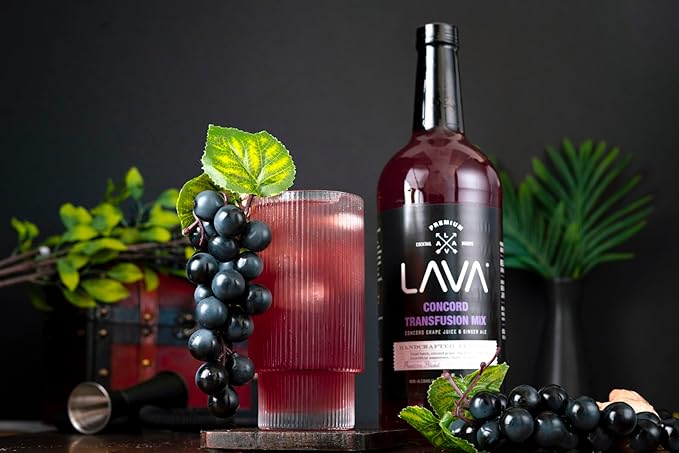 (3 Pack) LAVA Premium Concord Transfusion Mix made with concord grape juice, real ginger, ginger
