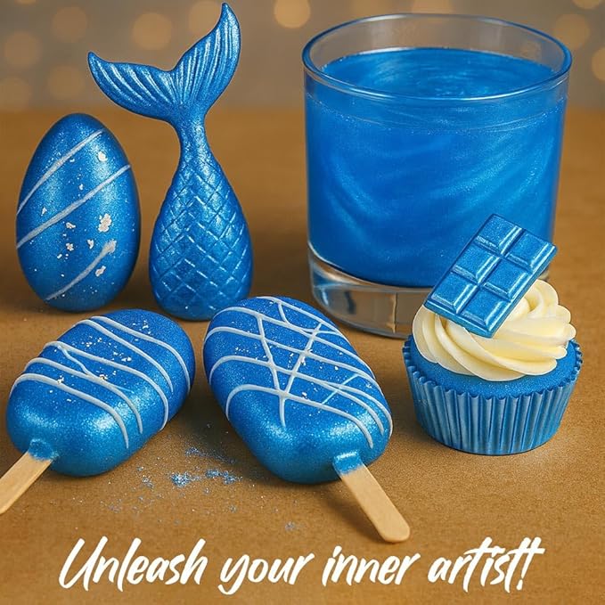 Bulk (20g) Blue Luster Dust Edible Glitter for Cocktails | Premium Edible Blue Luster Dust for Cake