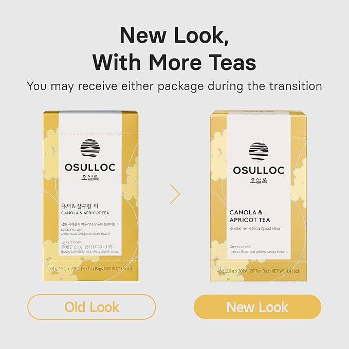 OSULLOC Canola & Apricot Tea (Aromatic Canola flower & Apricot), Premium Blended Tea from Jeju, Tea