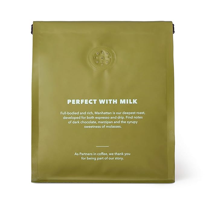 PARTNERS COFFEE ROASTERS - Whole Bean Coffee (Manhattan - Dark Roast) 12oz - Rich, Deep, &