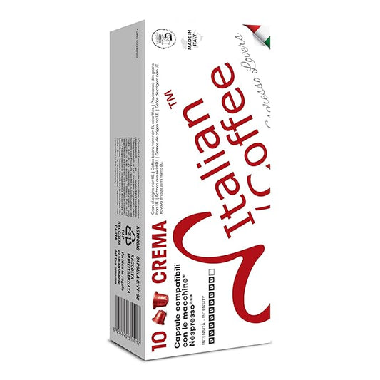 Italian Coffee for Espresso Lovers capsules compatible with Nespresso Original Line machines (Crema
