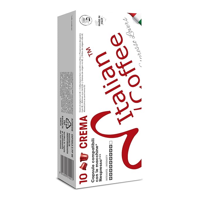 Italian Coffee for Espresso Lovers capsules compatible with Nespresso Original Line machines (Crema
