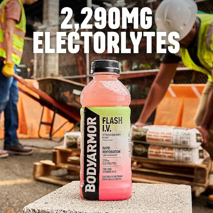 BODYARMOR Flash I.V. Electrolyte Beverage, Cucumber Lime, Hydration Drink with Coconut Water For
