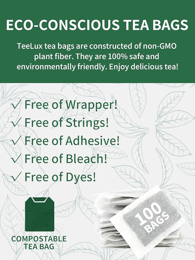 TeeLux Roasted Dandelion Root Tea Bags, Premium Natural Dandelion Root Herbal Tea, Caffeine Free