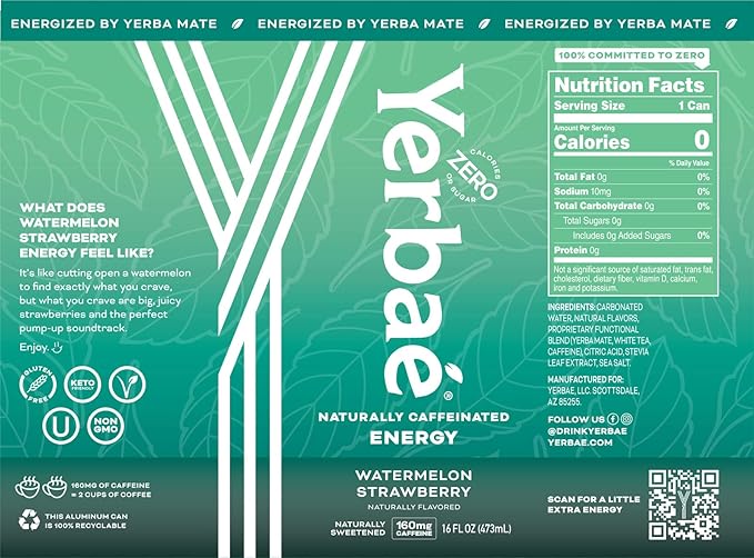 Yerbaé Energy Beverage - Variety Power Pack, 0 Sugar, 0 Calories, 0 Carbs. Yerbae is Energized by
