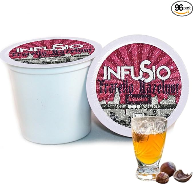 InfuSio Coffee Pods 96 Count Fratello Hazelnut Liqueur Flavored Medium Roast Single serve Coffee