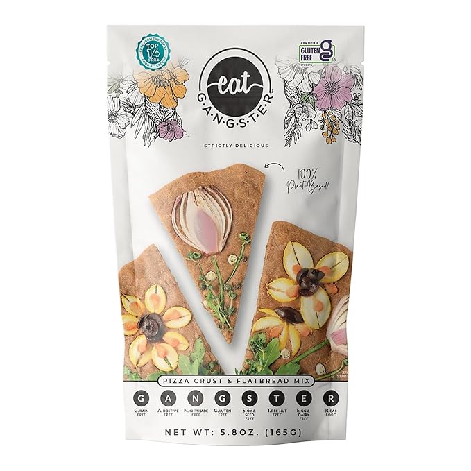 eat G.A.N.G.S.T.E.R. Vegan Pizza Crust & Flatbread Mix, Allergy-Friendly Baking Mix, Grain-Free, No