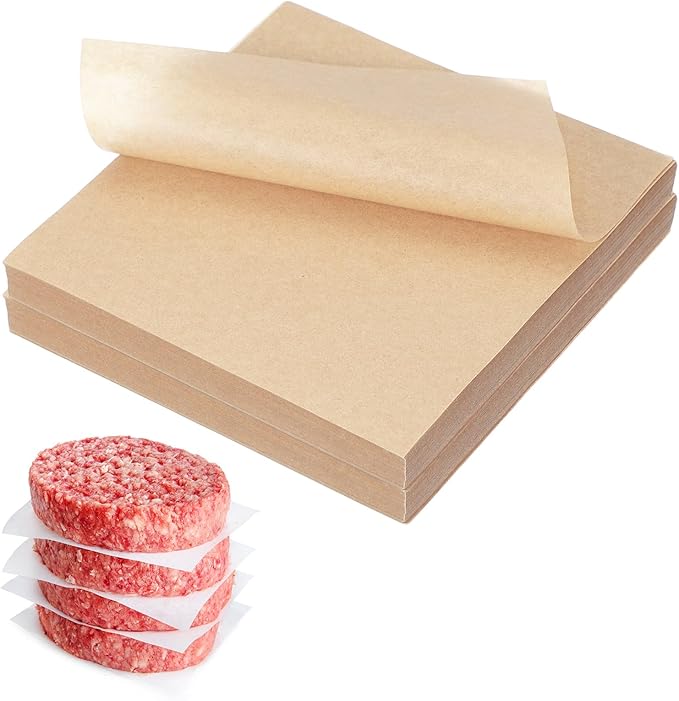 uxcell 500 Pcs Unbleached Parchment Paper Baking Sheets Squares, 4.7 Inch Hamburger Patty Paper