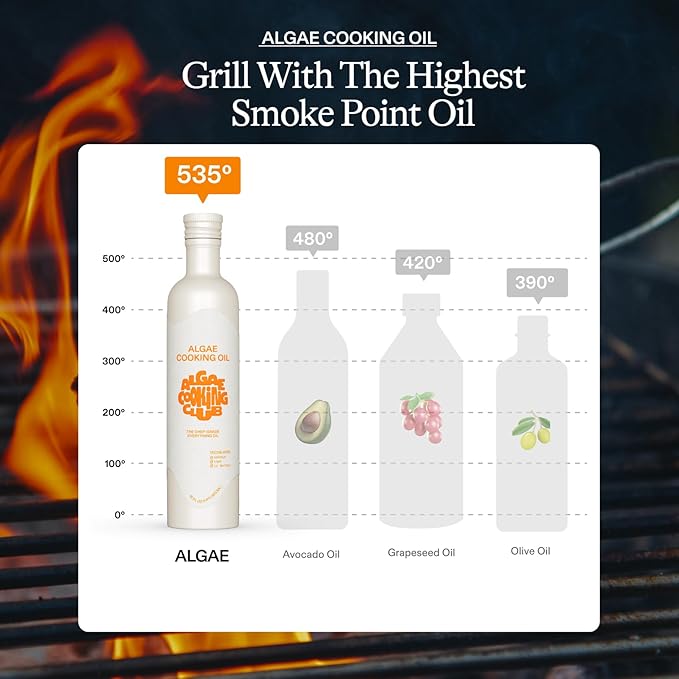 Algae Cooking Club Chef-Grade 100% Algae Cooking Oil 7oz Squeeze Bottles (2 Pack) ??High Smoke
