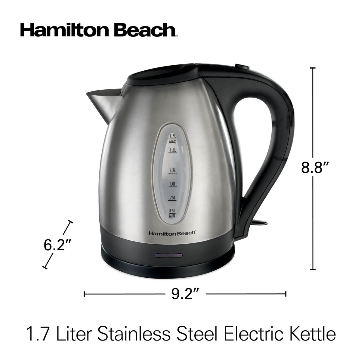 Hamilton Beach 1.7 Liter Electric Tea Kettle, Water Boiler & Heater