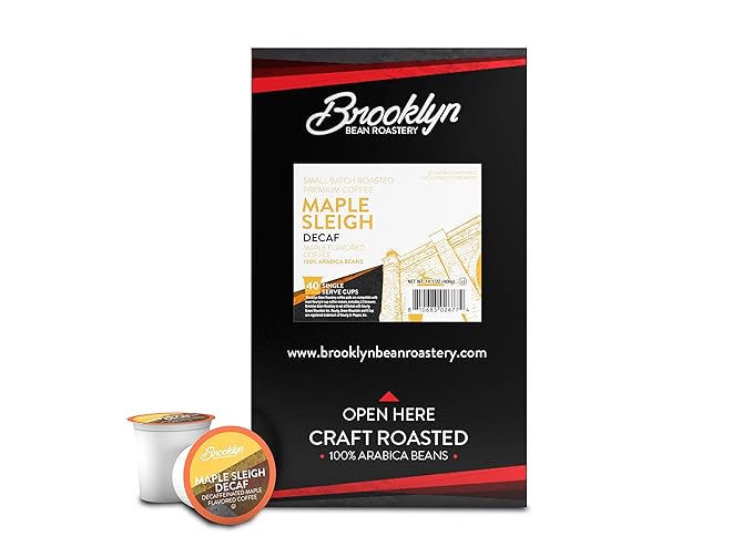 Brooklyn Beans Coffee Pods, Maple Sleigh Decaf - Compatible with Keurig K Cup Brewers Including 2.0