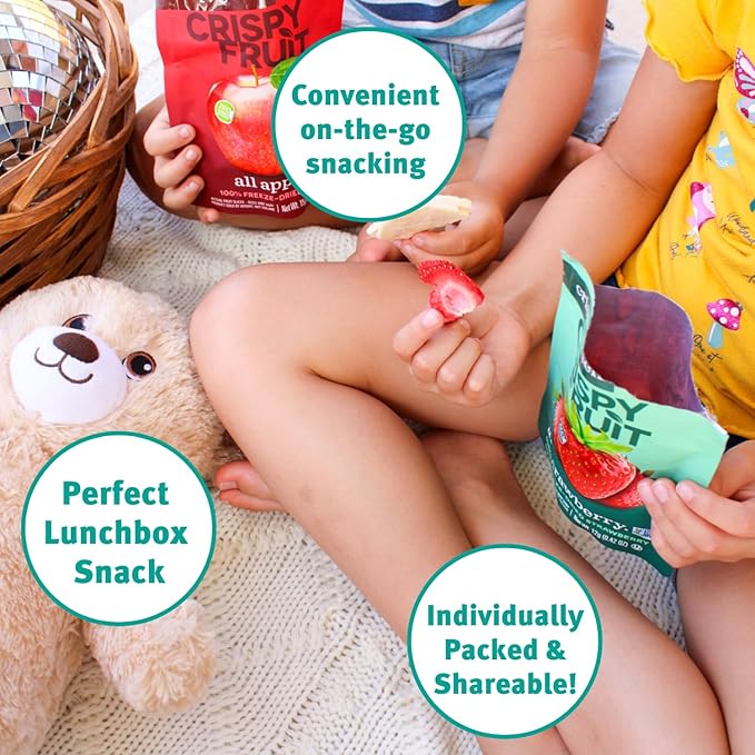 Crispy Green Natural Freeze-Dried Fruit, Strawberry Single-Serve, No Sugar Added, 0.42 Ounce (Pack