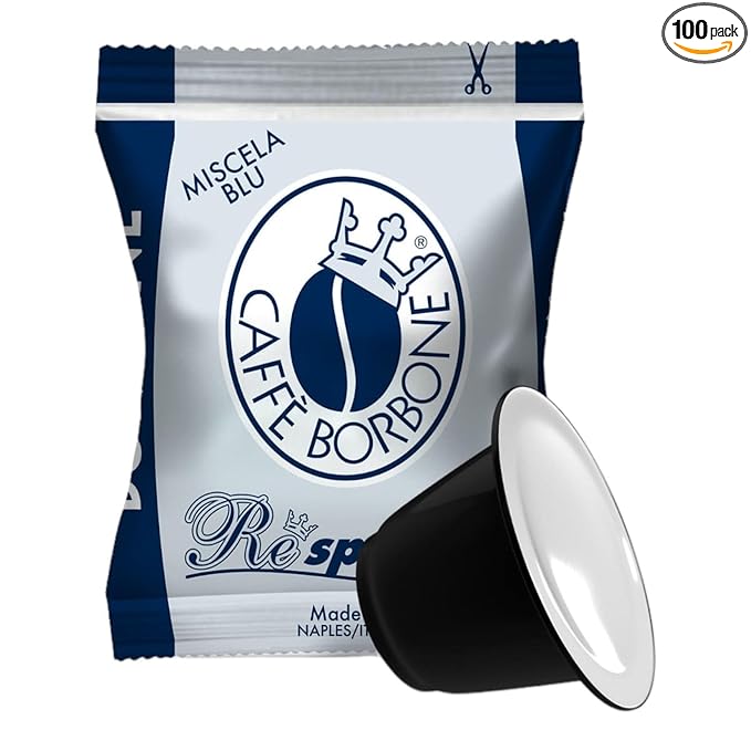 Caffè Borbone Nespresso Compatible Espresso Pods, Medium Roast Arabica and Robusta Blend, Intense