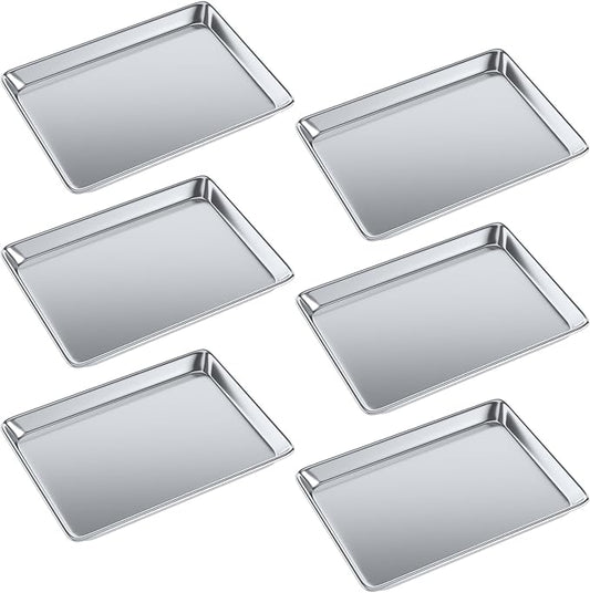 Pack of 6 | 13 in. x 18 in. Half Size Aluminum Bun. / Sheet Pan | Ideal for baking, roasting